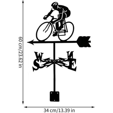 Väderflöjel för takmontering - Vindindikator för cyklist, trädgårdsstake -