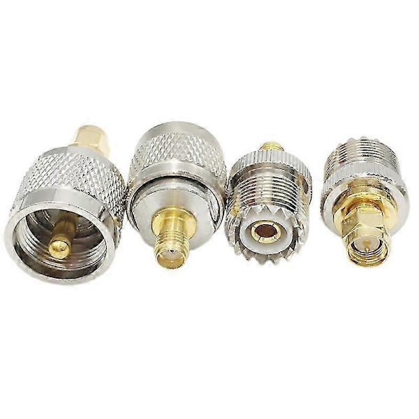 4 STK / SÆT UHF SL16 PL259 SO239 til SMA Han-stik Hun-stik RF Stik Testkonverter