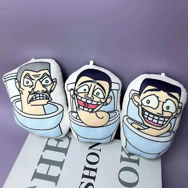 Skibidi Toalettkudde Docka Tecknad Anime Hot Game Kringutrustning Fyllda leksaker Kudde Kudde Pojkar Flickor Födelsedagsfest Present Skibidi toilet-A