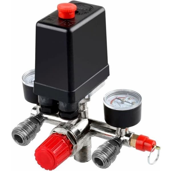 Luftkompressor med trykafbryder og reguleringsventil – Trykområde 90-125 psi – Trykmåler 0-180 psi – Nem installation