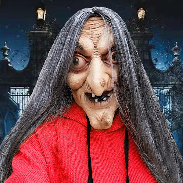 Halloween häxmask spökhus escape room dress-up kvinna huvudbonader karaktär spela rekvisita style 1