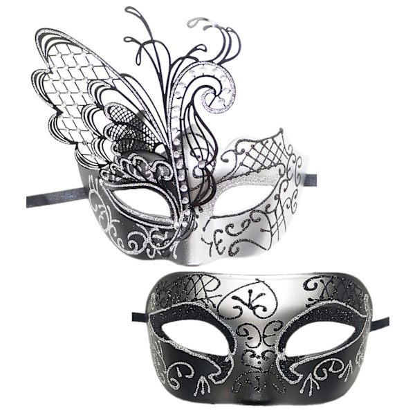 1 par parmasker Butterfly Prom Cosplay Party Lyxmasker sliver
