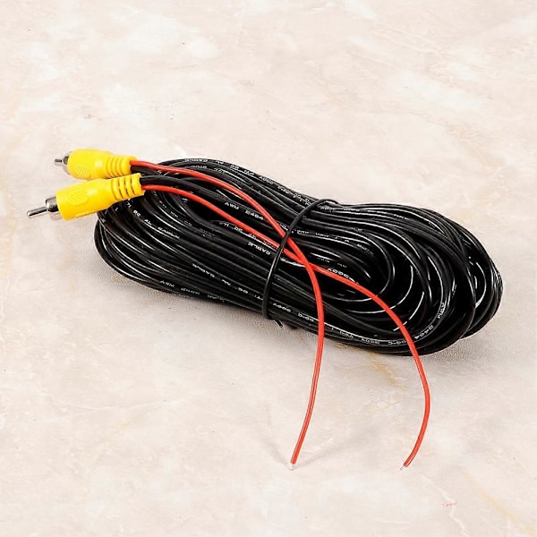 15m RCA til RCA Han til Han AV Audio Video Kabelledning til Bil Bakkamera DVD CD Afspiller TV Boks