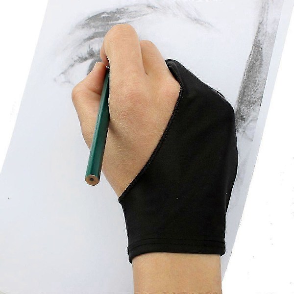Piirustuskäsine taiteilijoille, sopii piirustuspöydille ja paperiluonnosteluun, suunniteltu kahdella sormella sekä oikeaan että vasempaan käteen, vähentää kitkaa