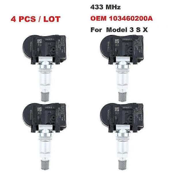 1 Sæt med 4 Tpms 433mhz Dæktrykssensorer til Model S Model X Model 3 1034602-00-a 103460200a