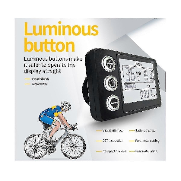 24v 36v 48v 60v Vattentät LCD-display S866 Kontrollerpanel Instrumentbräda Elcykeldisplay Kompatibel