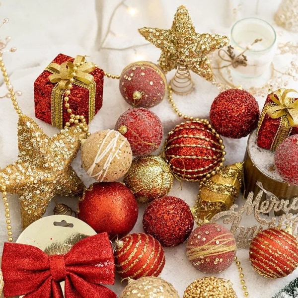 1Låda Julkulor Julgransprydnader Ball Xmas Hängande Trädhängen Hem Festdekor 2023 Nyårspresent Navidad 6cm silver