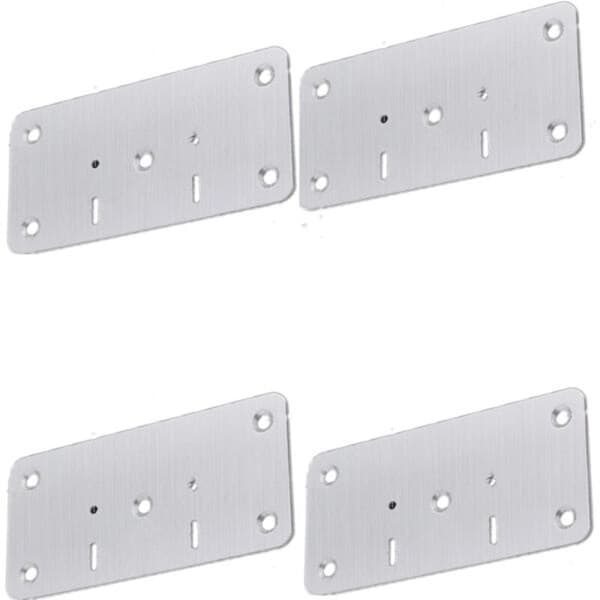 Möbelgångjärnsreparationsplatta. 4-pack. Silver.