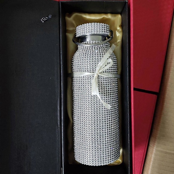500ml Diamant Vandflaske - Bling Rhinestone Rustfrit Stål Isoleret Termoflaske-jie