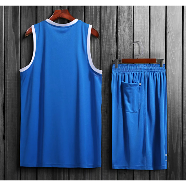Baskettröja för män andas i 100 % polyester blue 4XL
