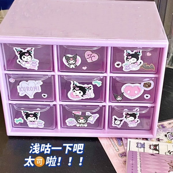 Sanrio Kuromi Kawaii Anime Sticker Tillbehör Gör-det-själv förvaringsbox Kuromi C