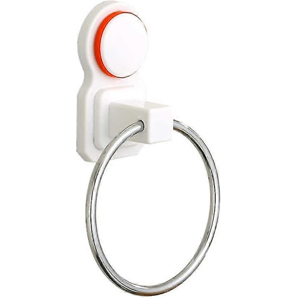 Easy Håndklædering, sugekop badeværelse håndklædeholder, bagagebærer i rustfrit stål, egnet til køkkenhotelinstallation uden hul/hvid / 14cm.