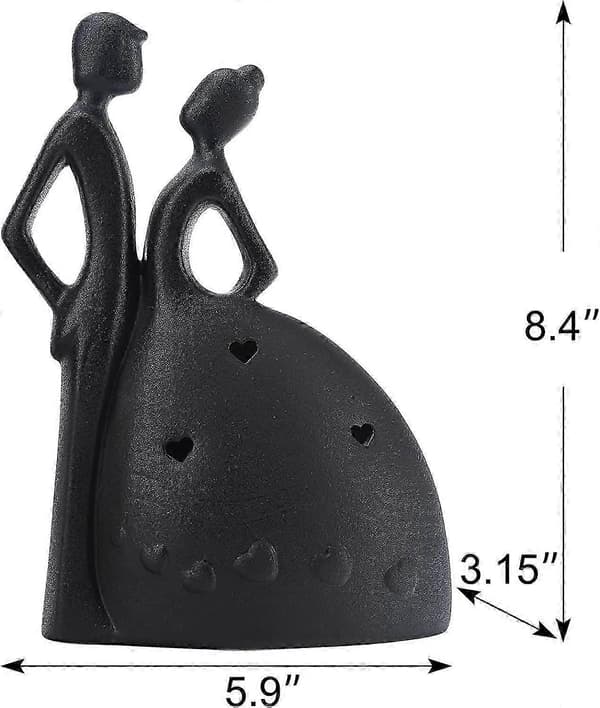 Romantiske Par Figurer Gull Evig Hjerte Figur (B)