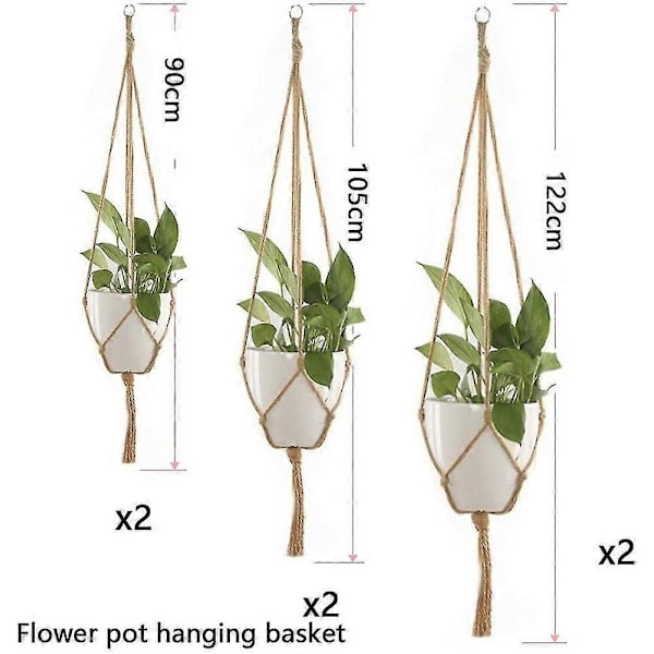 6 Delar, Växthållare, Hängande Korg, Hängande Blomkrukor, Hängande Blomkruka