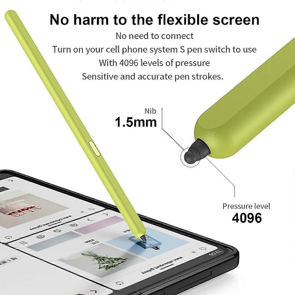 Tyyppi A Stylus -korvauskynä Samsung Galaxy Z Fold5 5G/Fold6 5G -puhelimelle, sähkömagneettinen kynä (ilman