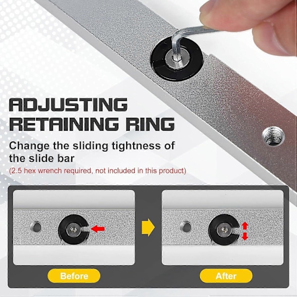 T-spår Slidstång, 9,1 X 23 X 300mm, Aluminium Miter Guide Slide för Bordsåg, Borrmaskin, Bandsåg, Träbearbetning
