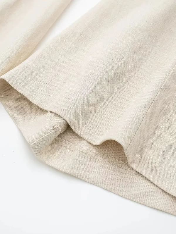 Vida byxor för kvinnor retro hög elastisk midja white S