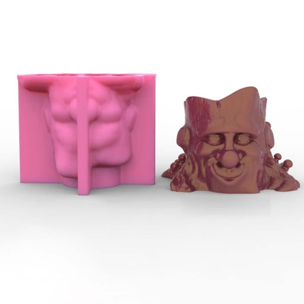 Smile Stump Silikonform Handgjorda Hantverk Gips Lera Suckulent Växtkruka