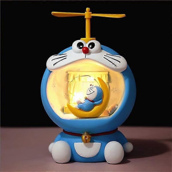 Yaju Doraemon Rund Stjernelys Leselys Nattlys 1 stk, blå)