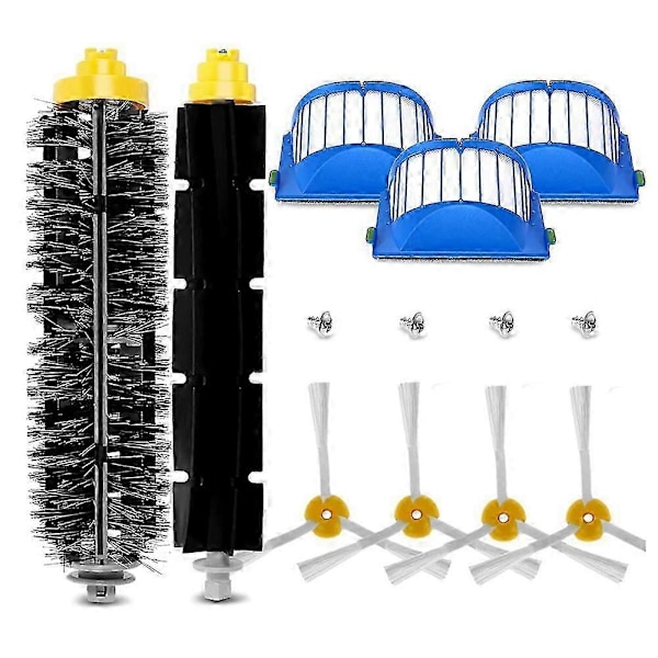 Reservedeler Rullebørste Sidebørste HEPA Filter Kompatibel med iRobot Roomba 630 650 760 Støvsuger