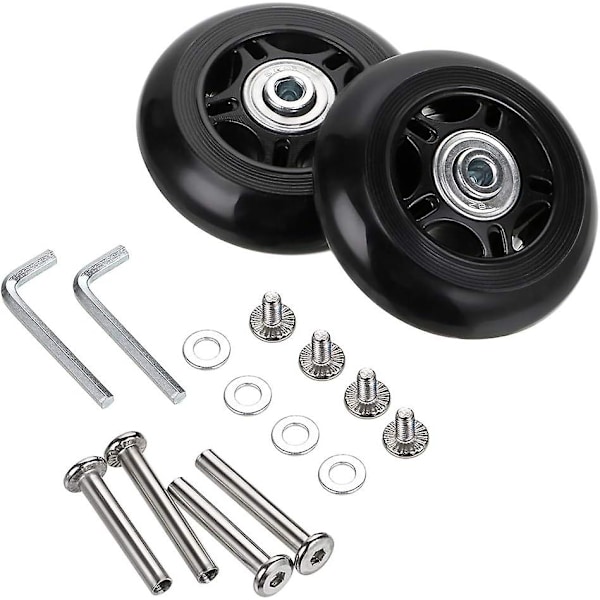 2 kpl Matkalaukun Vaihtopyörät Kumiset Kääntyvät Pyörät Laakerit Korjaussarjat 60mm*18mm