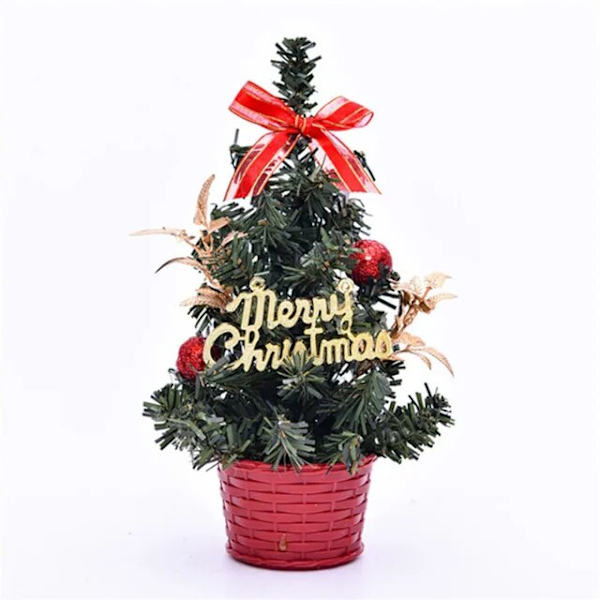 Julgransprydnad Dekoration Hem Bärbart Bord Xmas Festival Mini Inredning 20cm Navidad Presenter Jultomten Nyårsträd Red 4