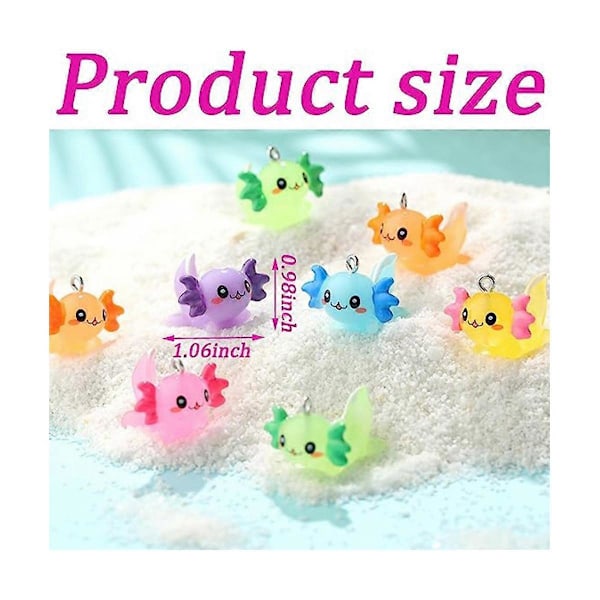 48 stk. Dyrevedhæng Axolotl Resin Vedhæng til Smykkefremstilling Små Resin Dyr Resin Figurer Minia