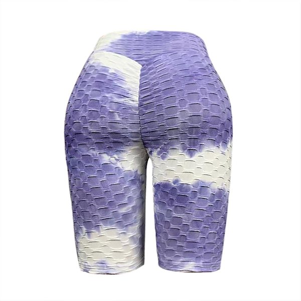 Tflycq Mode Dam Kort Flerfärgad Tight High Waist Elasticity Sports Yoga Byxor Purple XXL