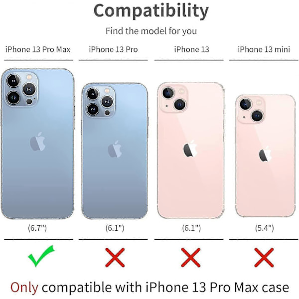 Kompatibel med iPhone 13 Pro Max Cover med Kamerabeskyttelse Sort