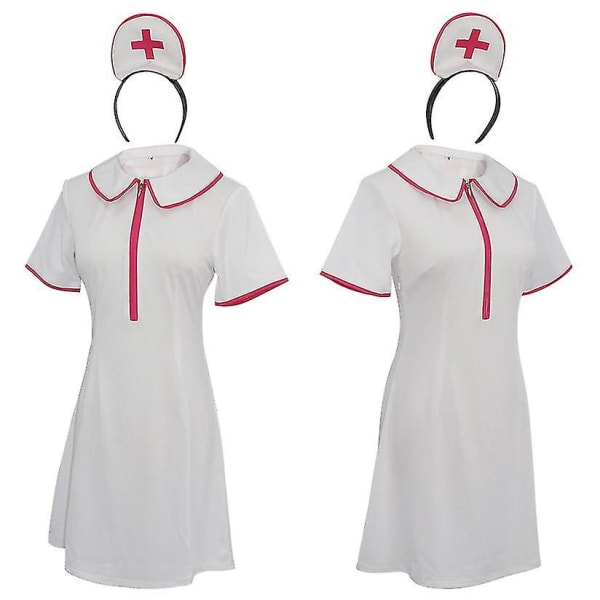 Motorsåg Man Power Cosplay Kostym Sjuksköterska Uniform Klänning Kostymer XL