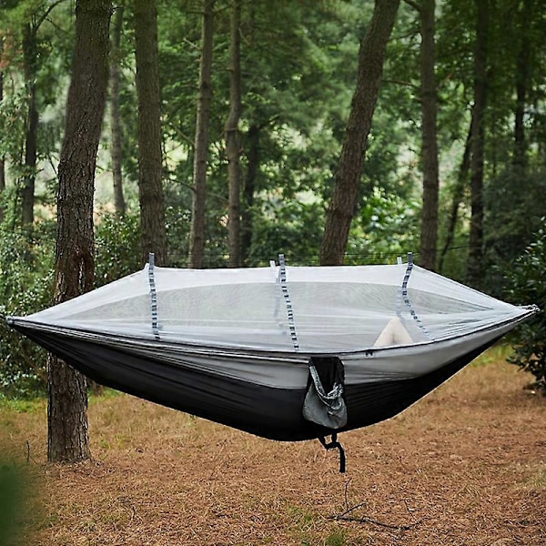 Fritidshängmatta för utomhuspark, förtjockad hängmatta med myggnät för vildcamping