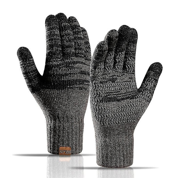 Kvinnors stickade vinterhandskar Cashmere stickade kvinnor höst vinter varma tjocka handskar pekskärm skidhandskar Wine red