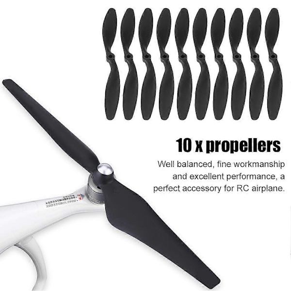 10 st/set 8060 Propellerblad Tillbehör för RC Flygplan Quadcopter Svart