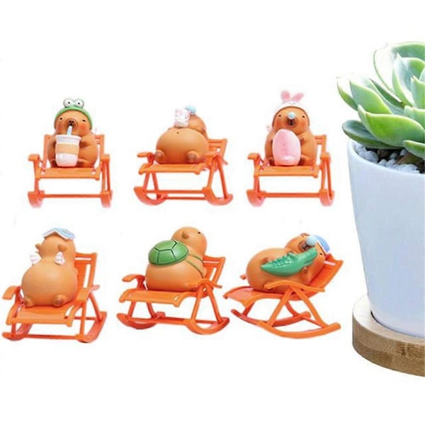 Capybara Skrivebordsdekoration Capybara Figur Gyngestolsindretning Simulation Capybara Gyngestol M