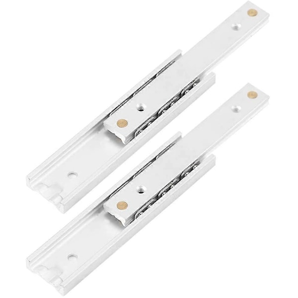 2 stk. Kraftige kugleleje skuffeskinner i aluminiumslegering, holdbare teleskopskinner, glat glide til skuffe (70 mm)