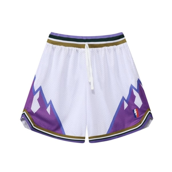 2023 Summer Mesh andningsbara basketshorts Sportshorts white M