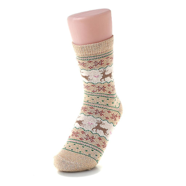 Dam Vinterstrumpor Julklapp Varma ullstrumpor Beige