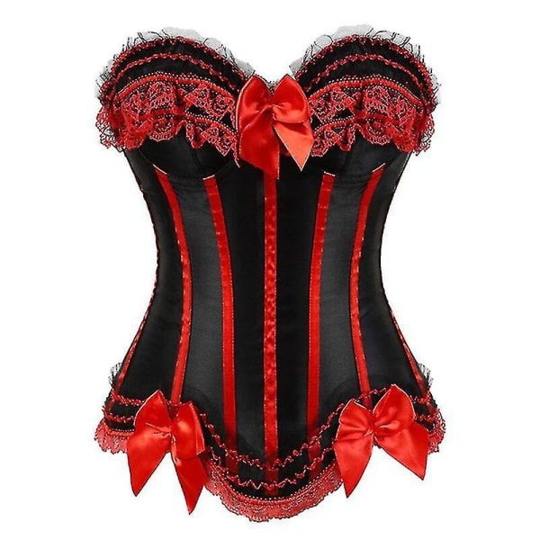 Tflycq Burlesque Dancer Klänning med kjol Vintage randig blommig spets korsett Bustier för sexiga kvinnor Cosplay Halloween kostym