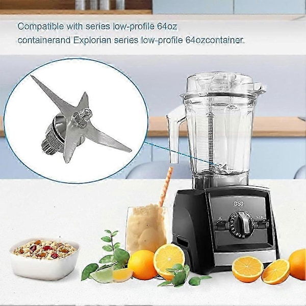 Blenderin teräkokoonpanon vaihto, yhteensopiva VitaMix 105733 A2300 A2500 A3300 A3500 Pro750 7500 5300 Blend -mallien kanssa