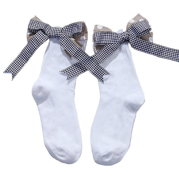 Julsockor Dam Vintervärmare Strumpor Söta rosettdesignade Varmare Strumpor Style 3