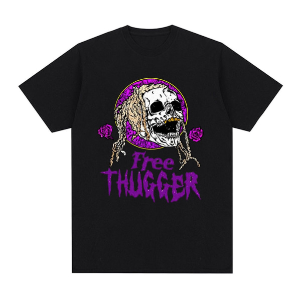 Rapper Young Thug Grafisk T-shirt Herr Kvinnor Mode Hip Hop Vintage T-shirt Q06012 Black M