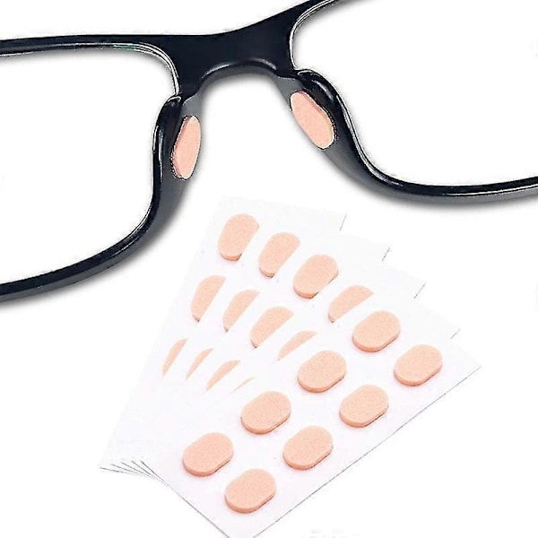 Brille-nese pads, 40 par myke skum-nese pads, selvklebende anti-skli