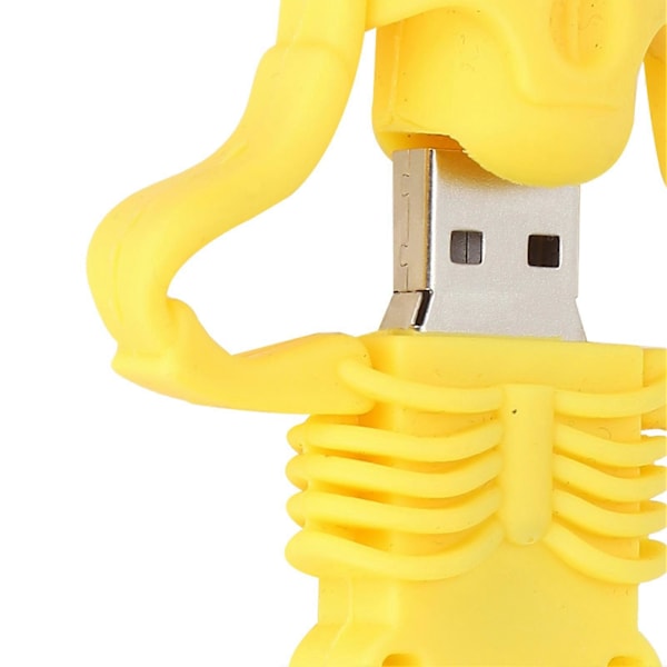 Tegneserie U Disk Gul Hodeskalle Utseende Høyhastighets Bulk Lagring Flash Drive Minneenhet 32GB