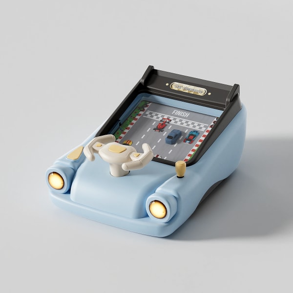 Barn Racing Äventyrsspel Machine Game Pojkar och flickor simulerade att köra ett bilpussel Blue