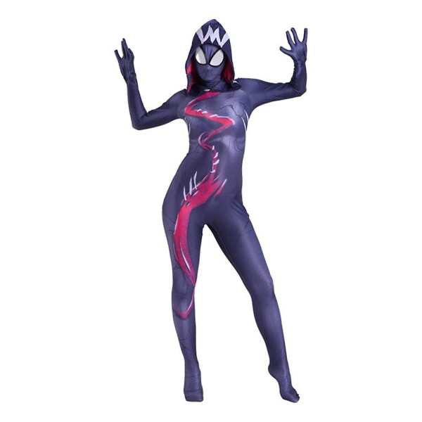 Spider Gwen Stacy Cosplay Dräkt Symbiote Venom Carnage Mask Huva Zentai Kostym Anti-gwenom För Kvinnor Flickor Halloween Outfit Hög kvalitet 1 S