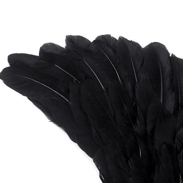 Barns svart ängelsvala fjädervinge rekvisita Halloween kostym Prestanda Prinsessan Dekoration Rollspel Angel 3pcs-L