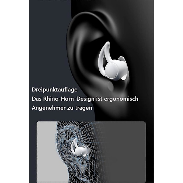 Öronproppar för sömn, 2 par 30db-40db brusreducerande öronproppar, bekväma återanvändbara silikon öronproppar för brusreducering, för sidosovare, mot snarkning