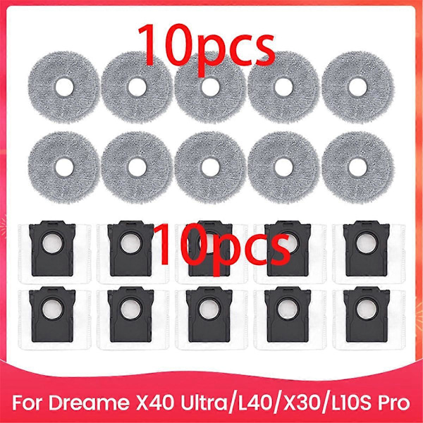 Til Dreame X40 Ultra/L40/X30/L10S Pro Ultra Heat robotstøvsuger tilbehørsdele støvsugerposer