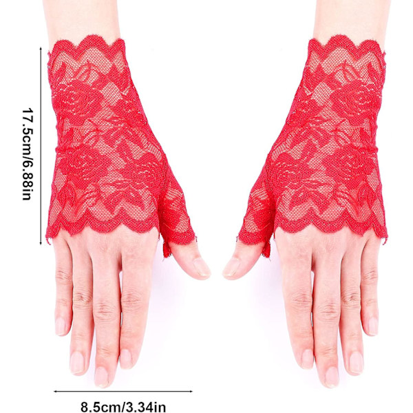 Spetshandskar Fingerlösa. Blommönster brudhandskar för korta bröllopshandskar present