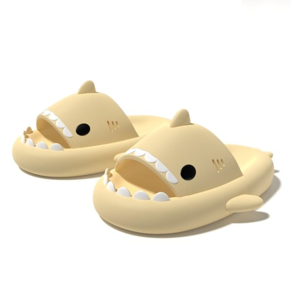 Feslishoet Shark Tofflor Soft Beach Indoor Badrumstofflor Lightyellow 36-37